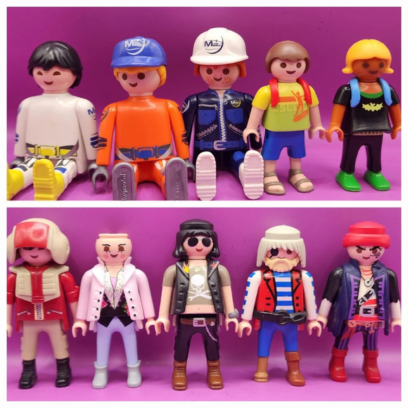 10 Playmobil People Lot Pirate Pilot Rider Children 3 Inch - Picture 1 of 5